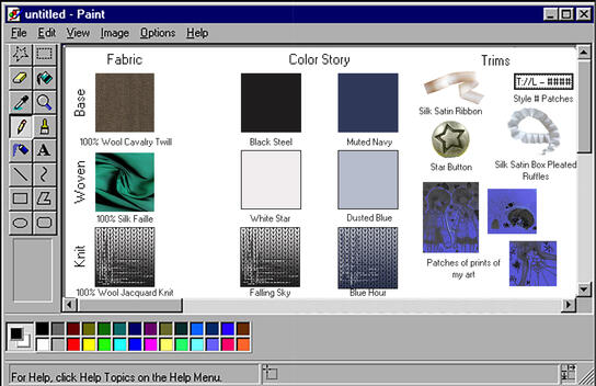Fabric/Color Story/Trims