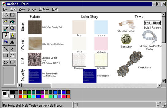 Fabric/Color Story/Trims